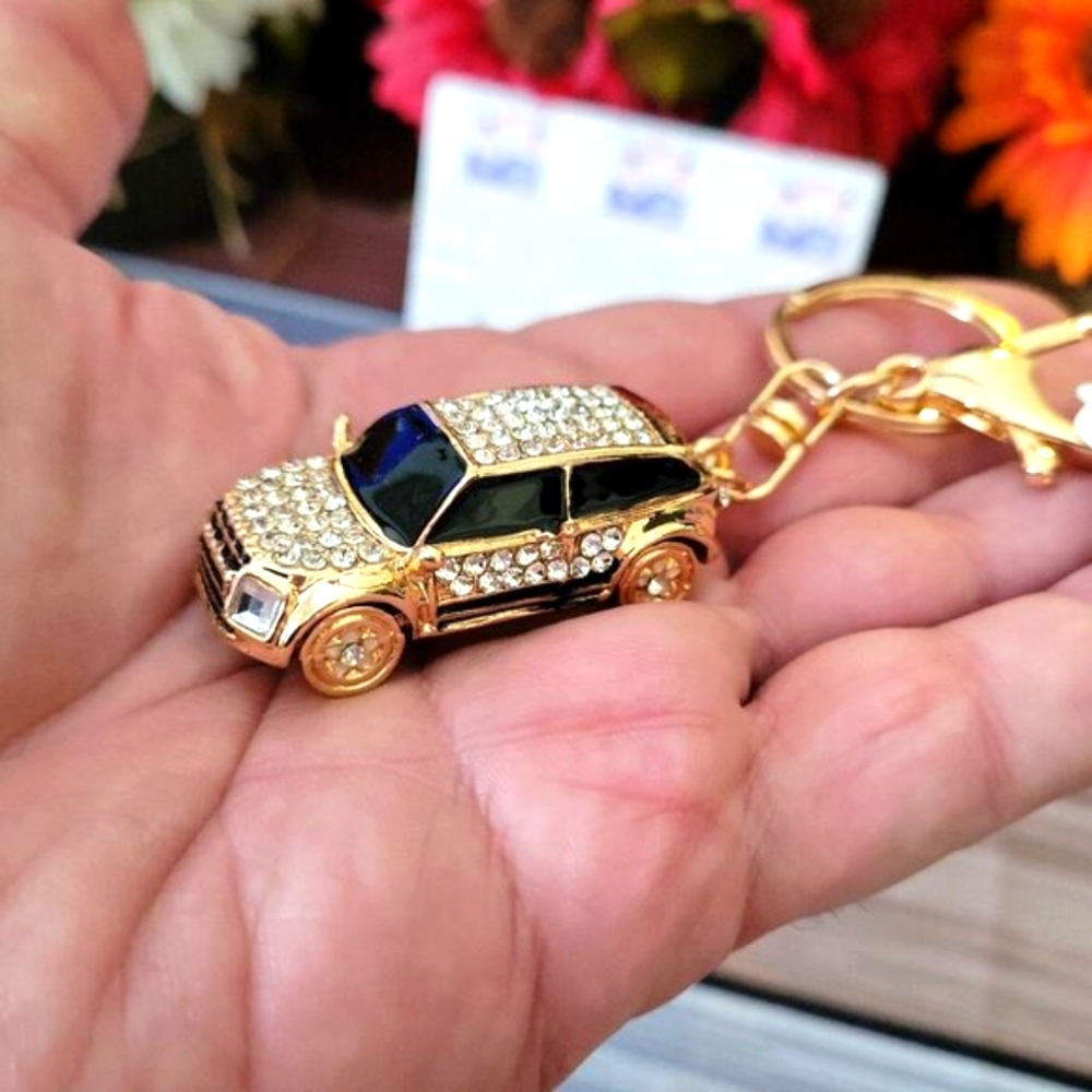 Bling Mini Car Keychain or Purse Charm ✨ Rhinestone Mini HandBag Accessory 🚗 - Picture 6 of 9